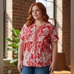 Vintage Y2K MXM - Pattern Floral Button Down Blouse